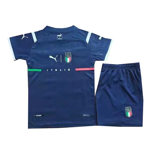 Trikot Italien Torwart Kinder 2021 Blau Günstige Fußballtrikots